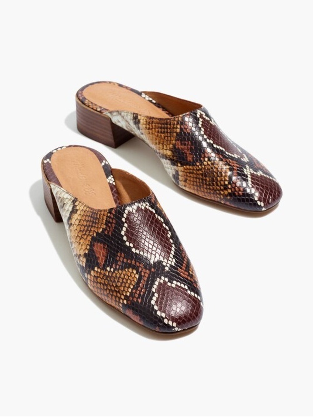 NWOT Madewell Alicia Mule in snake embossed leather sz 6.5
